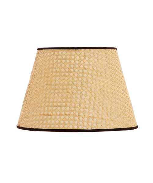 Cane Lampshade, Chocolate Trim, Medium MATILDA GOAD & CO.