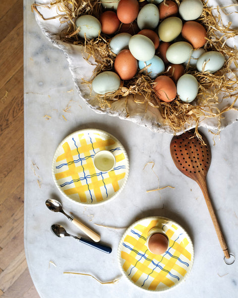 Egg on a Big Blue Plate Tote Bag