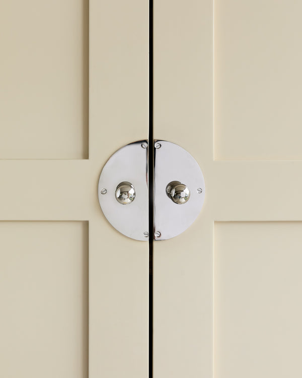 Pair of Circle Backplates, Polished Nickel