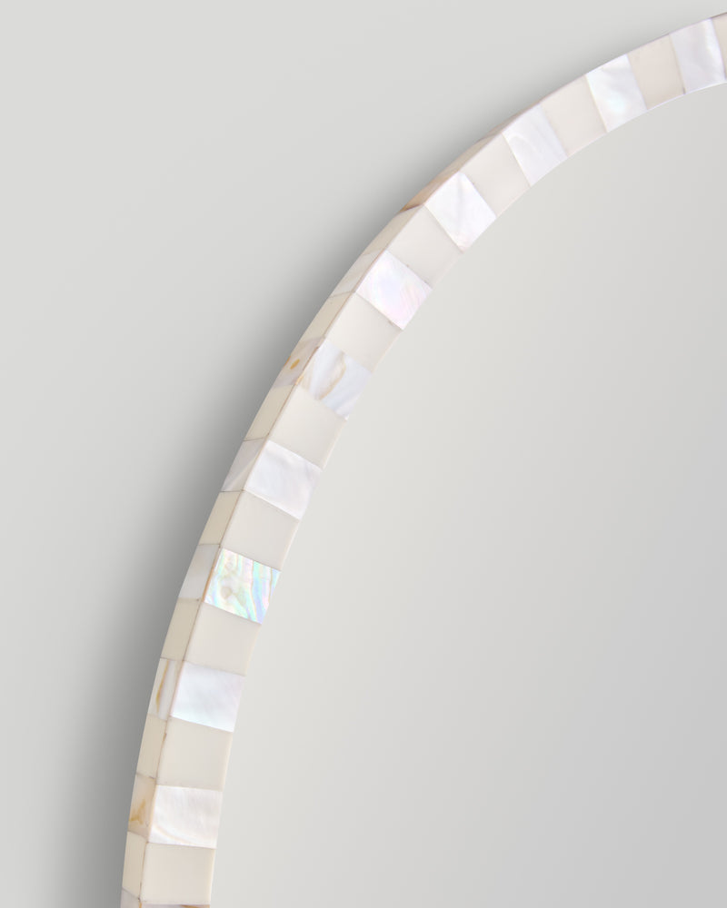 Pearl Oval Mirror, Milk