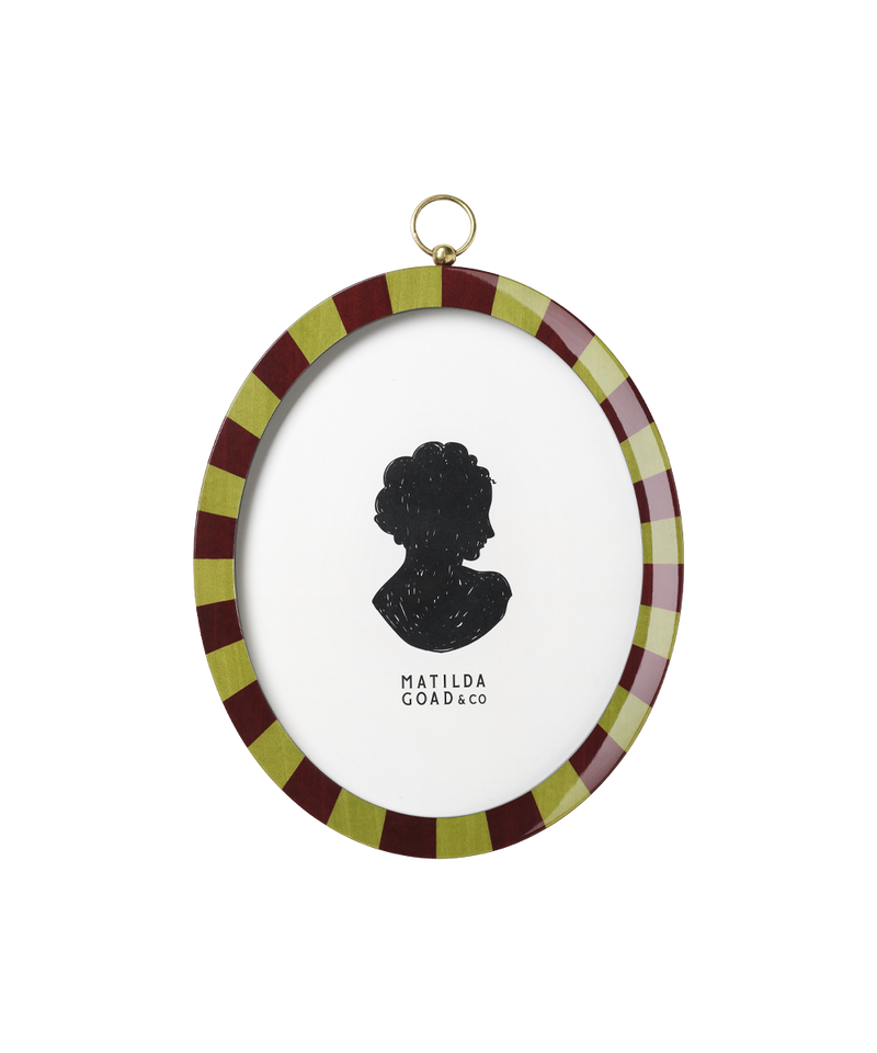 Oval Lacquered Frame, Burgundy & Green