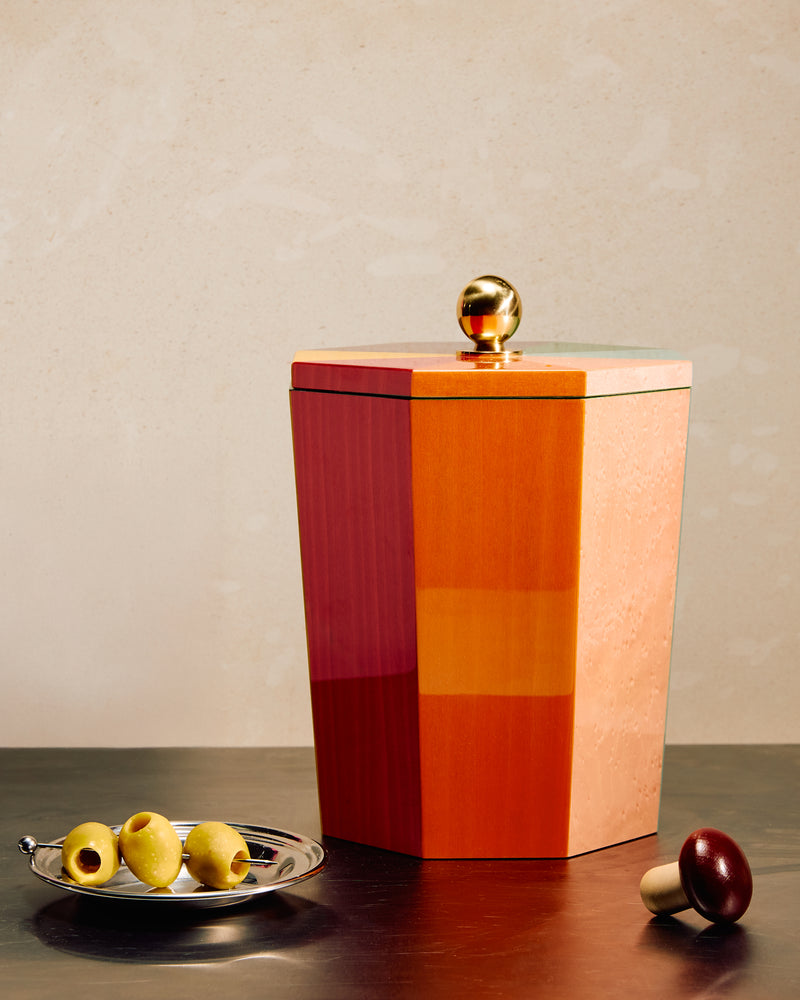 Rainbow Lacquered Ice Bucket