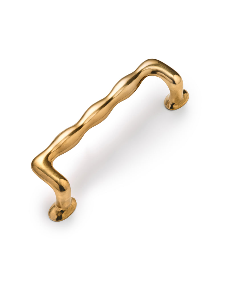 Jumbo Wave Handle, Aged Brass