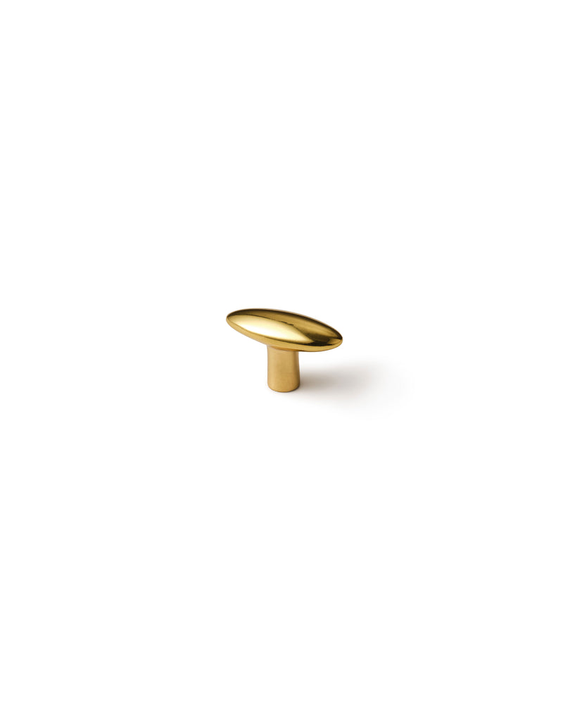 Oval Knob, Polished Brass, Small
