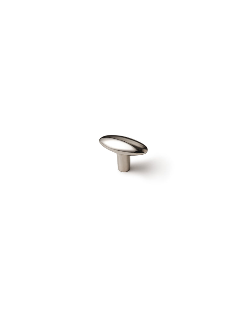 Oval Knob, Polished Nickel, Small
