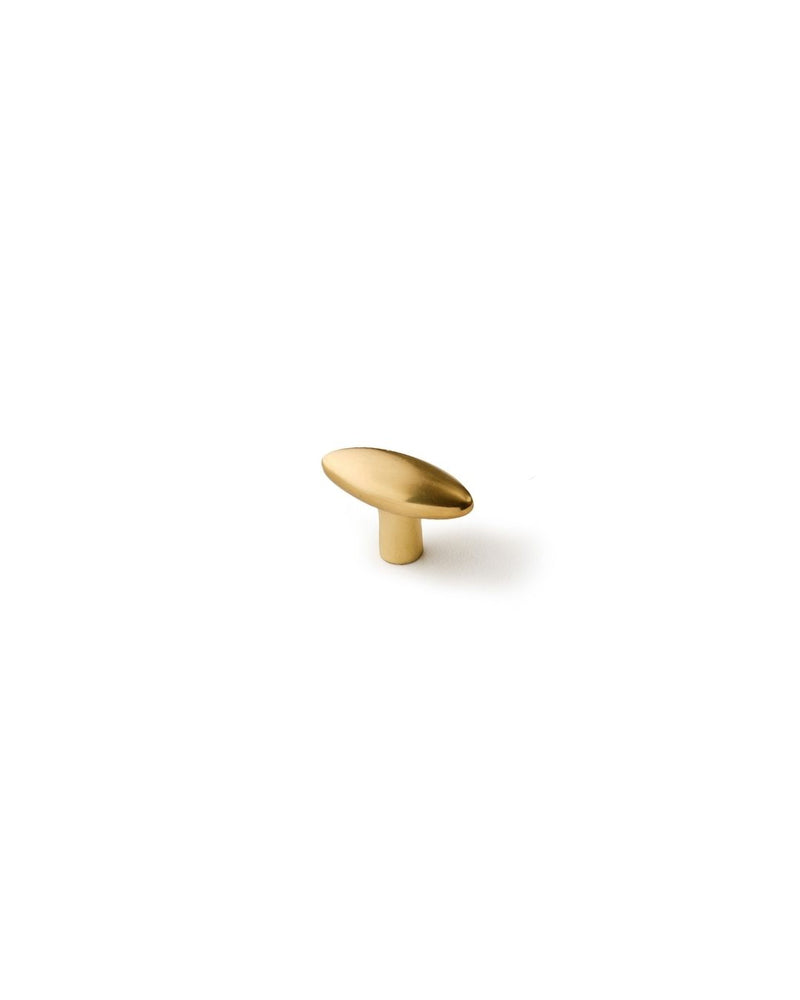 Oval Knob, Aged Brass, Small