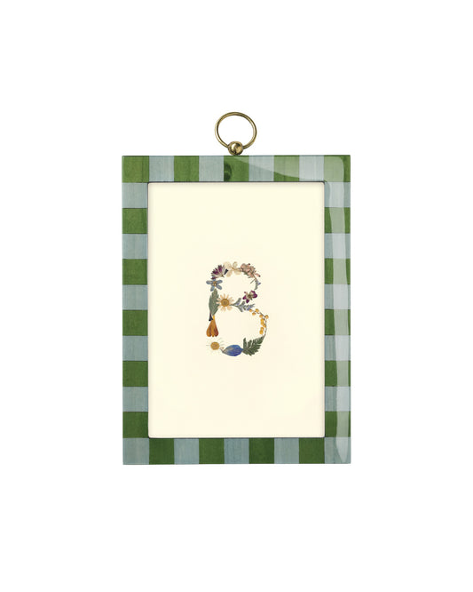 Rectangular Lacquered Frame, Pressed Flower Initial