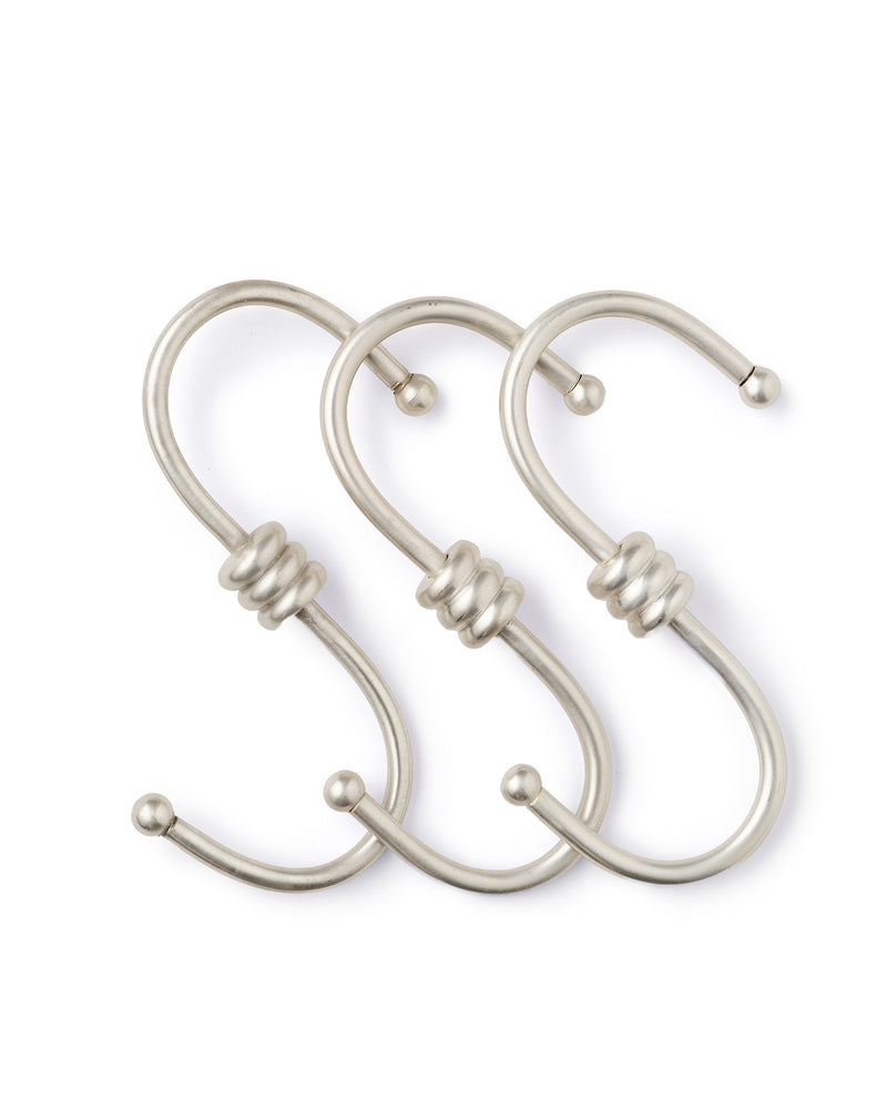 Tay S-Hook Set, Brushed Nickel