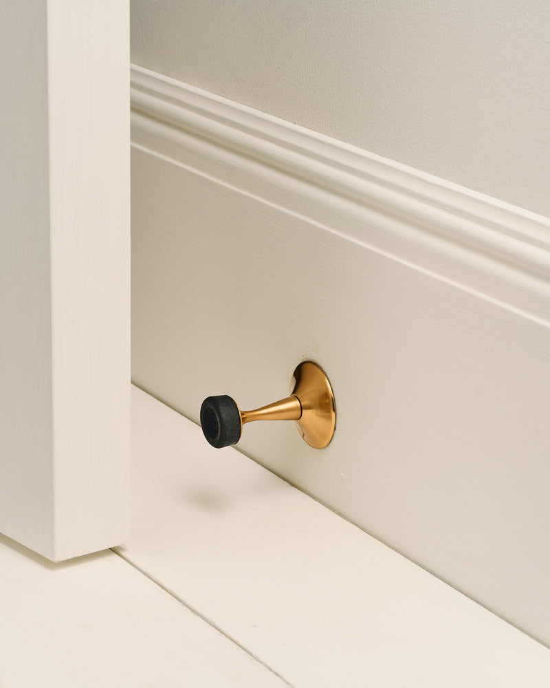 Wall Door Stop, Aged Brass
