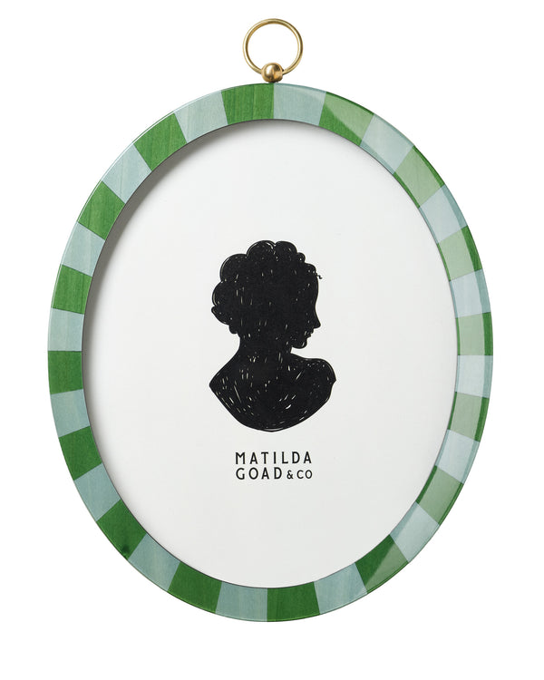 Oval Lacquered Frame, Green & Blue