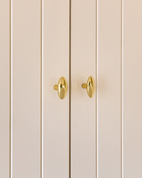 Polished Brass Oval Knob