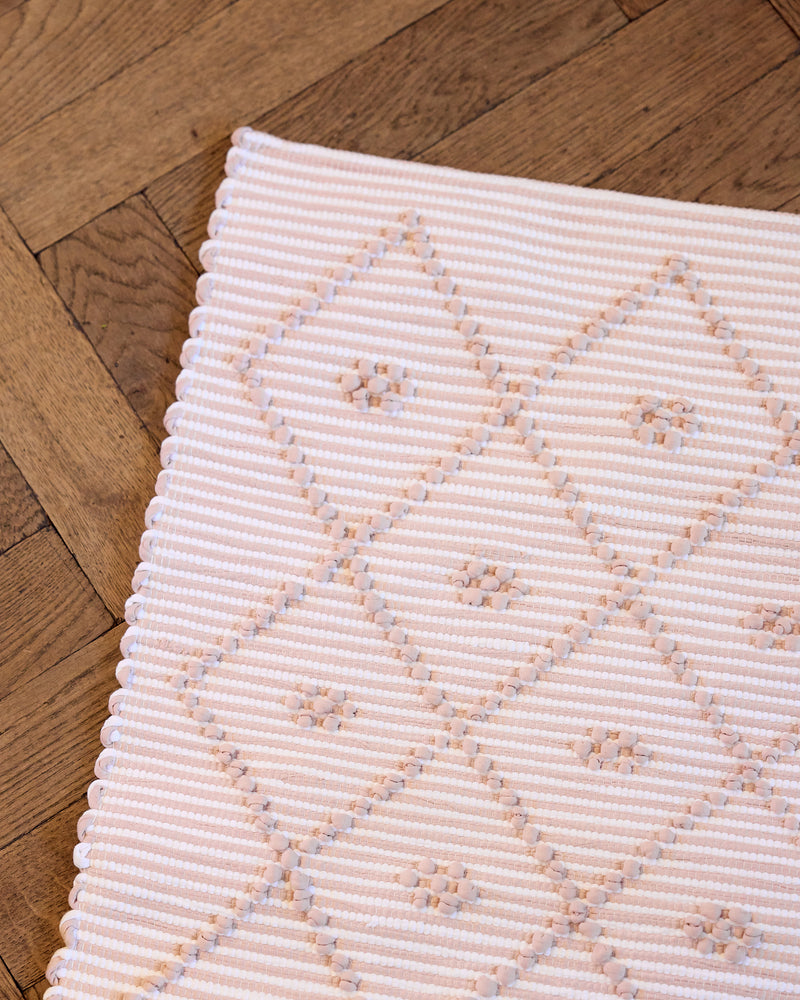 Stripe Bathmat, Powder Pink