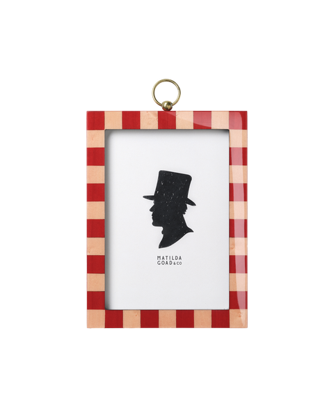 Rectangular Lacquered Frame, Red & Pink