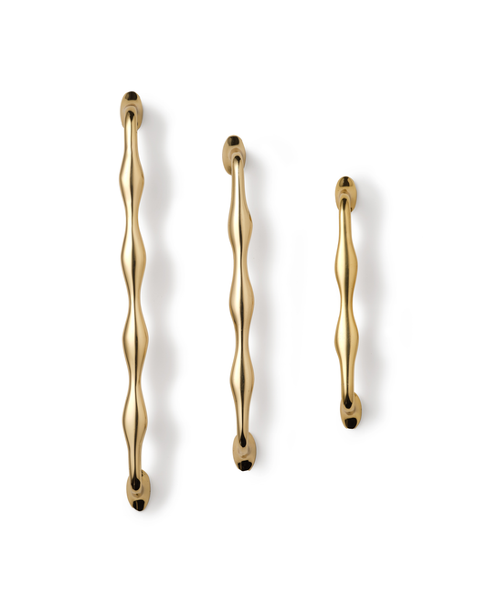 Wave Handle, Polished Brass