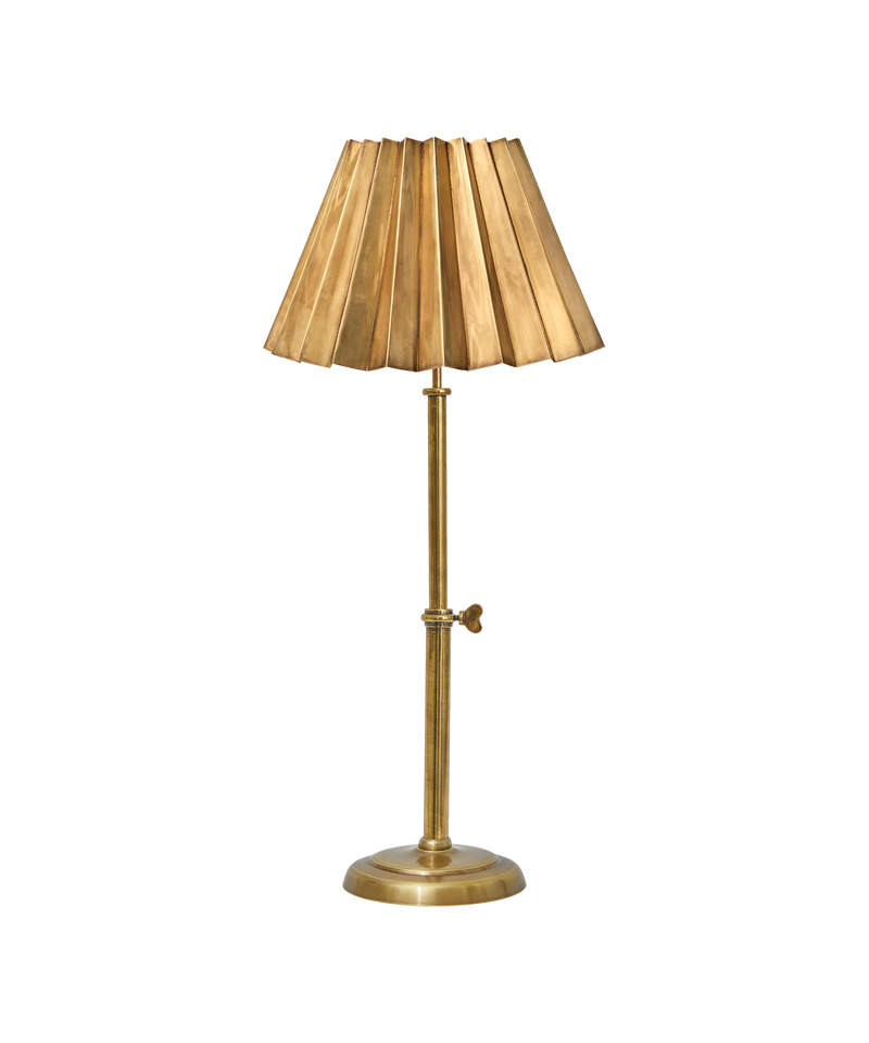 Adjustable Brass Lamp, Large Shade