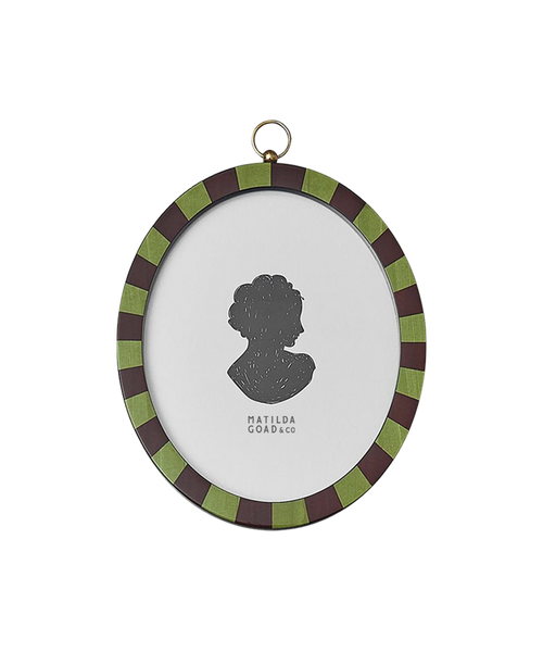 OVAL LACQUERED FRAME, BURGUNDY & GREEN – MATILDA GOAD & CO.