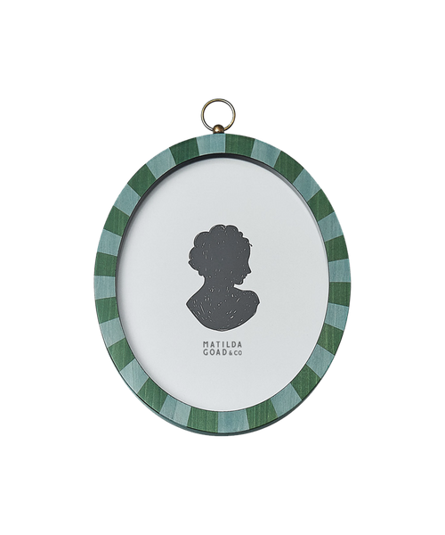Oval Lacquered Frame in Green and Blue